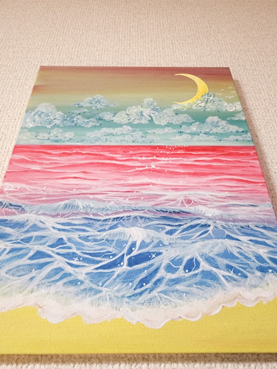 海　絵　風景画　アート　アクリル絵の具　一点物　原画_画像5