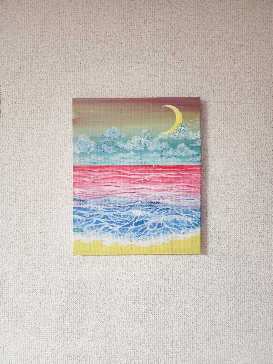 海　絵　風景画　アート　アクリル絵の具　一点物　原画_画像2