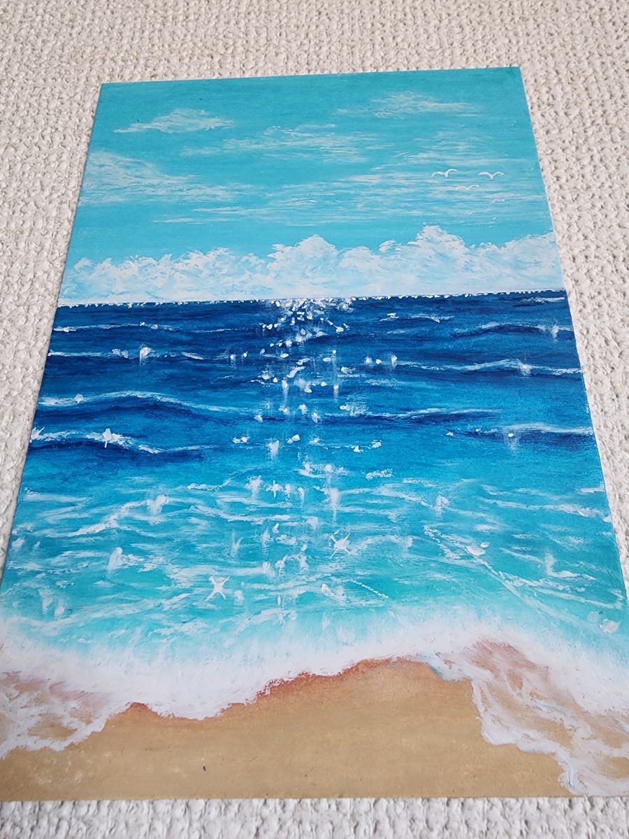 海　絵　風景画　アート　パステル画　癒し