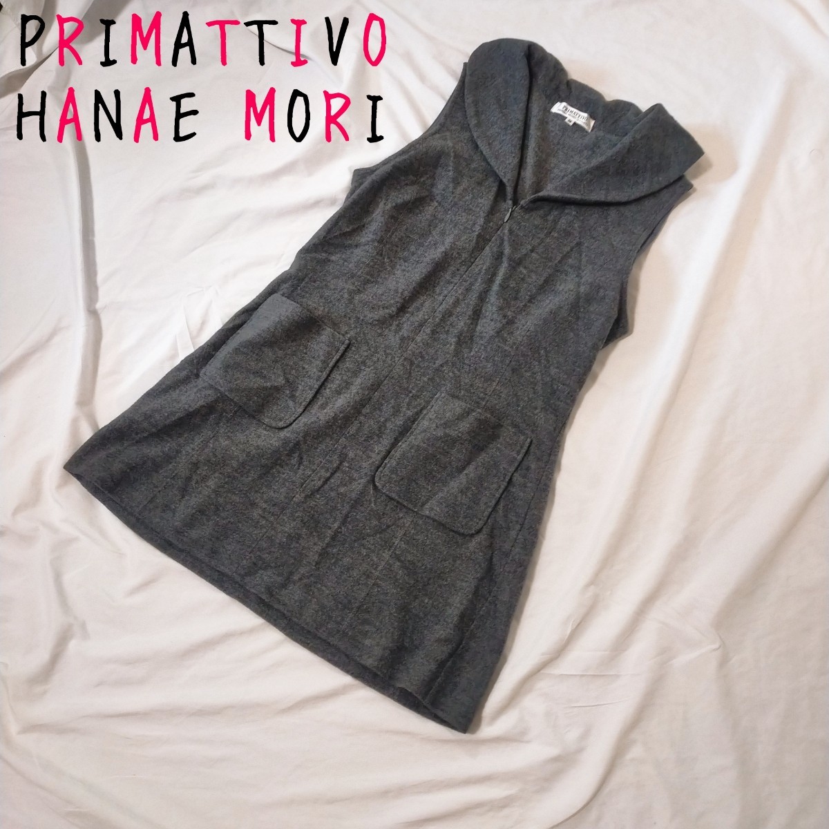 PRIMATTIVO HANAE MORI ハナエモリ ブラウス ノースリーブ グレー_画像1