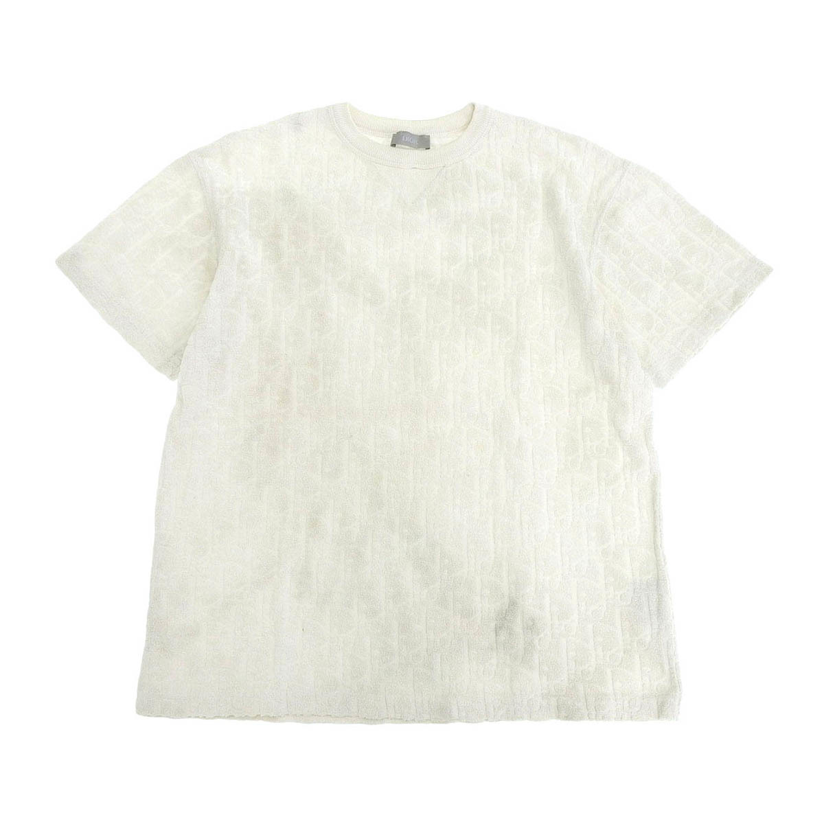 ディオール オブリーク テリーコットン ジャカード Tシャツ 113J692A0614 メンズ ホワイト Dior 中古 【アパレル・小物】_画像1