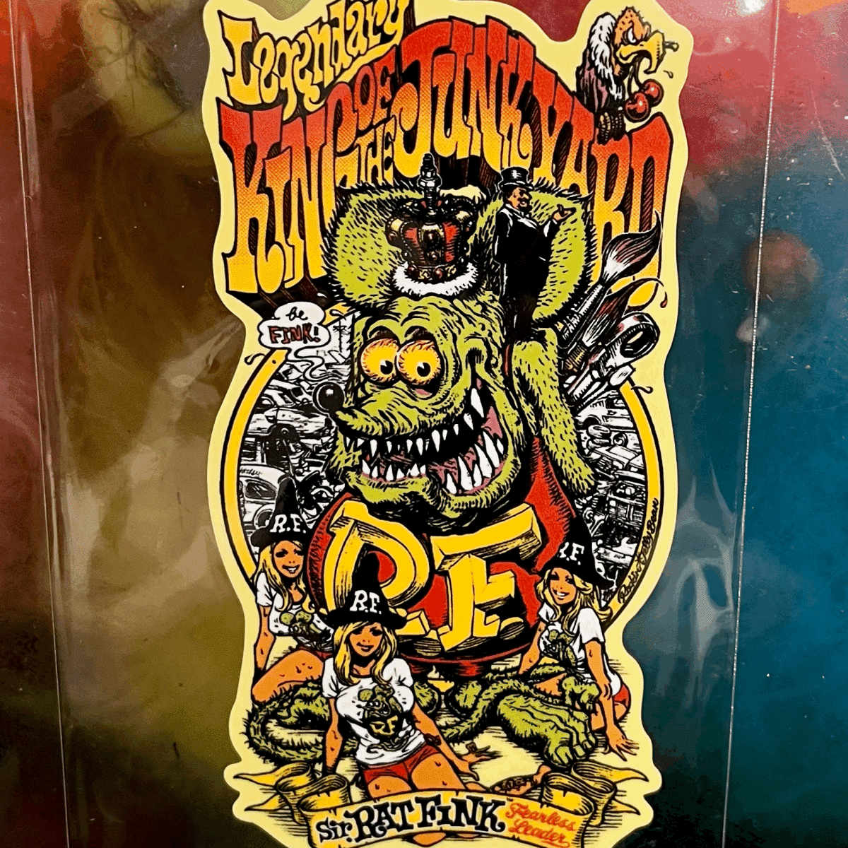 lato fins black  gold Jerry bean King ob Junk yard vinyl sticker RAT FINK Rockin\'Jelly Bean KING OF JUNKYARD
