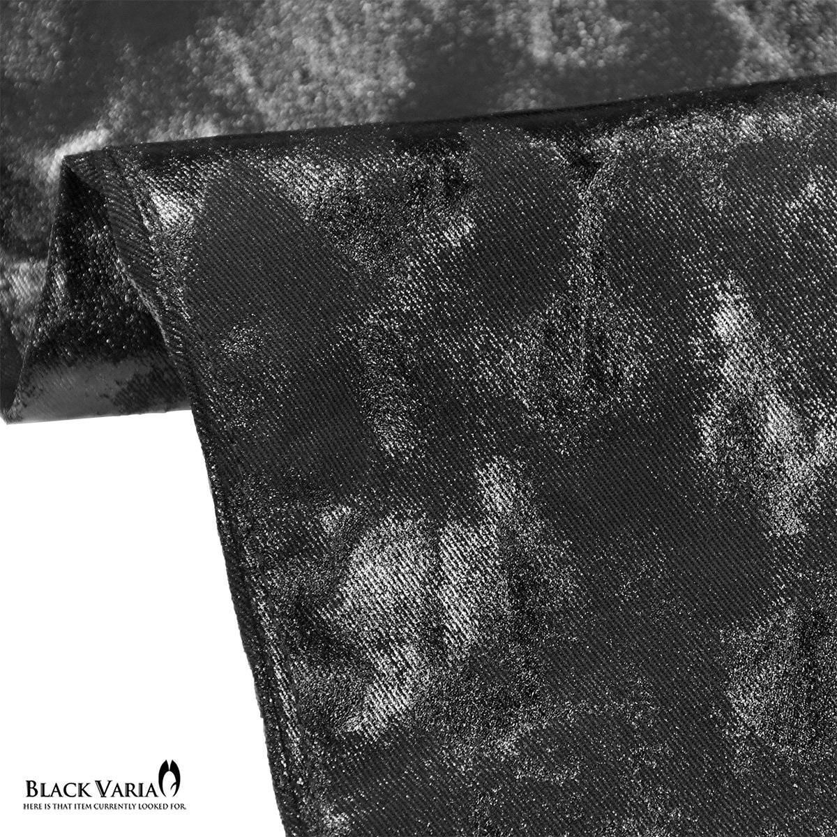 222851-bkmt BlackVaria ロングパンツ 箔プリント 光沢 ブーツカット ローライズ シューカット メンズ(ムラ柄ブラック黒) L31 股上浅め_画像9