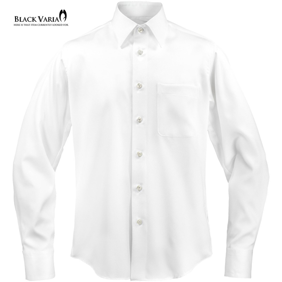 21170-0wh サテンシャツ ラインストーンボタンドレスシャツ パウダーサテン レギュラーカラー パーティー メンズ (ホワイト白・ボタンC) XL_画像2