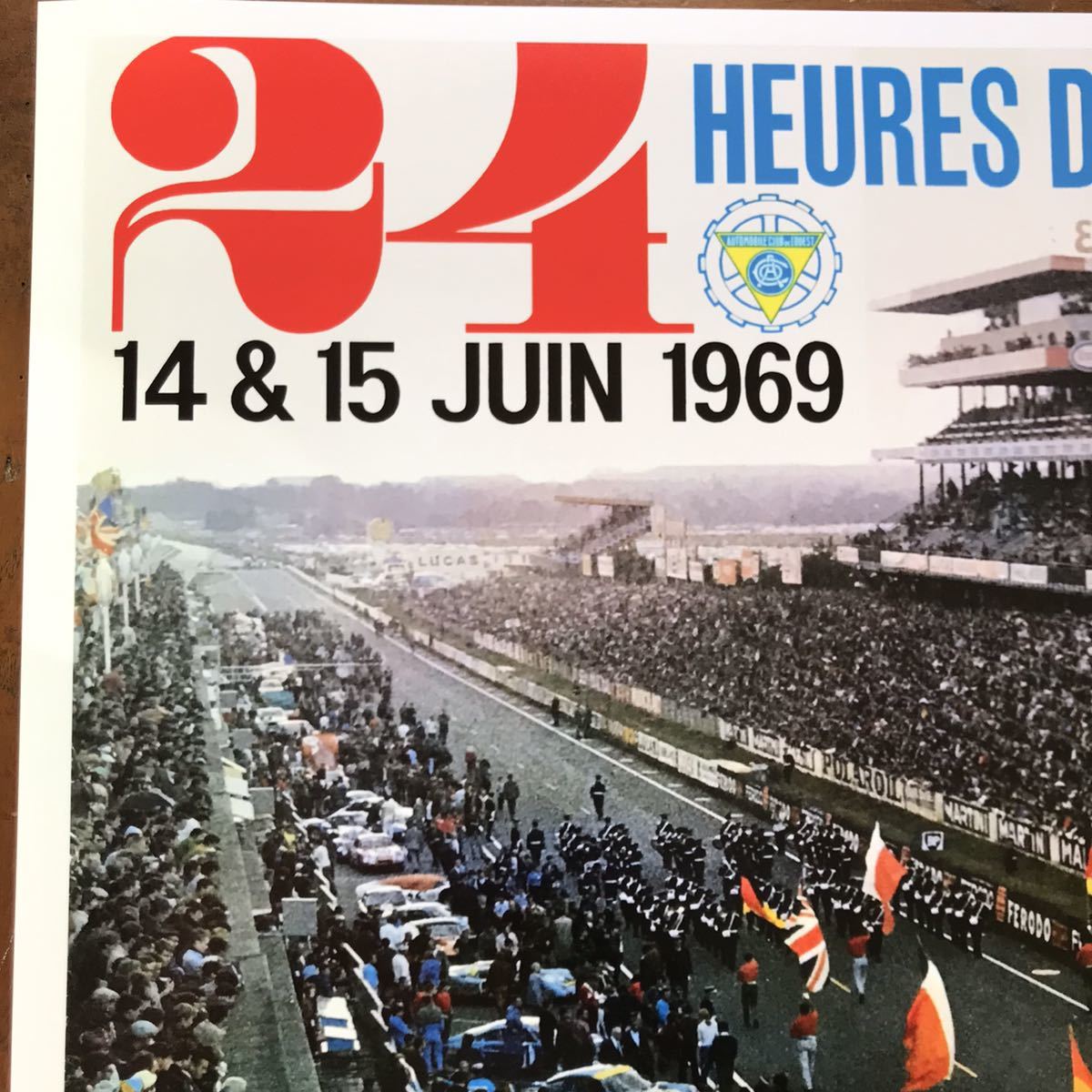  poster *1969 year ru* man 24 hour race *24 Heures du Mans/yunotie-ru/ Porsche / Ferrari vs Ford 