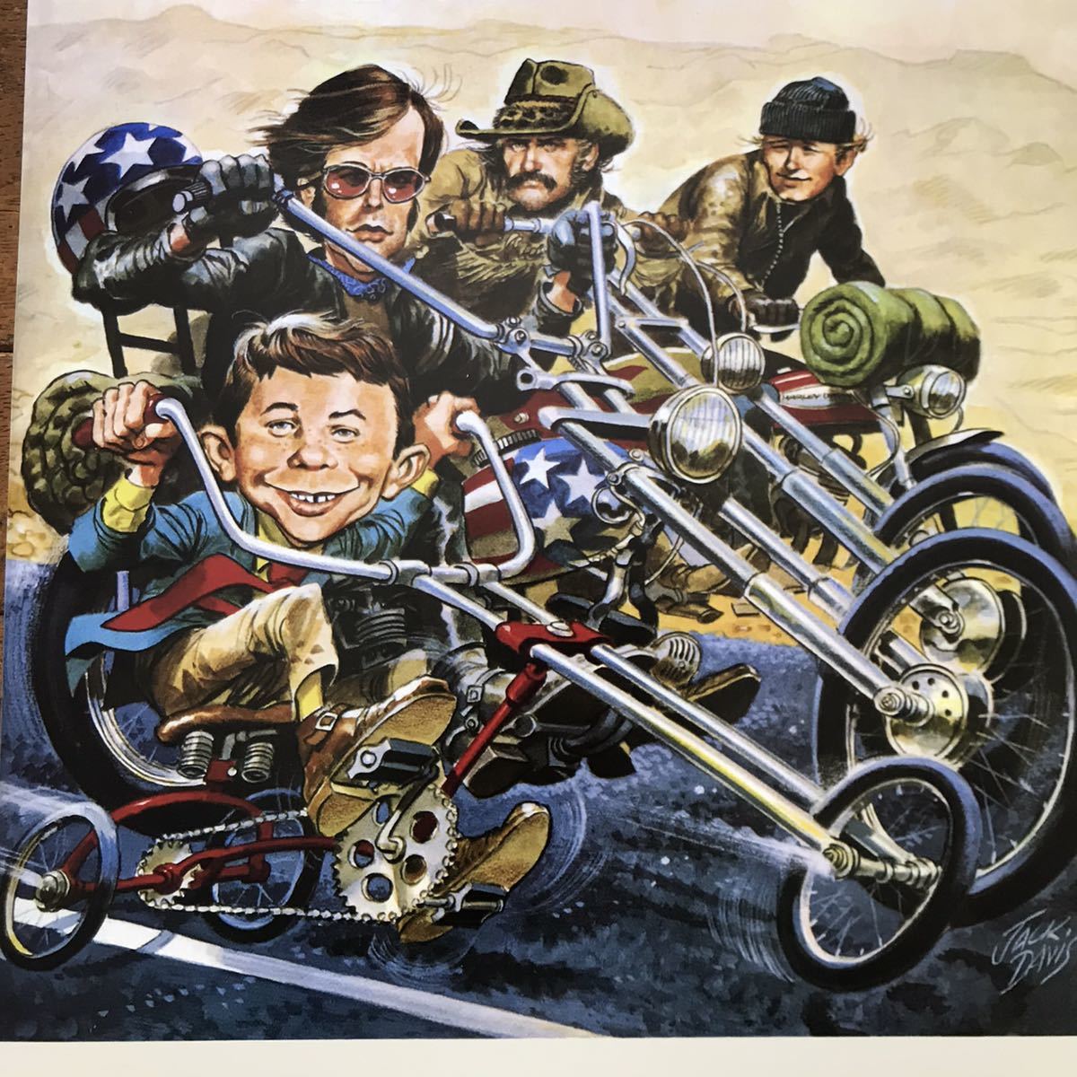 レアポスター★イージーライダー×MADマガジン（1970）★ピーター・フォンダ/デニス・ホッパー/チョッパー/パンヘッド/Easy Riderの画像3