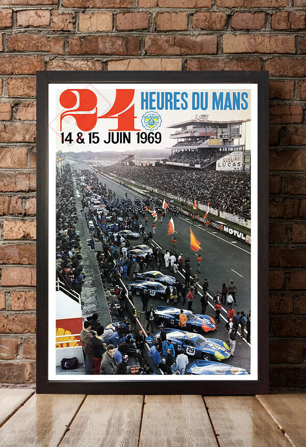  poster *1969 year ru* man 24 hour race *24 Heures du Mans/yunotie-ru/ Porsche / Ferrari vs Ford 