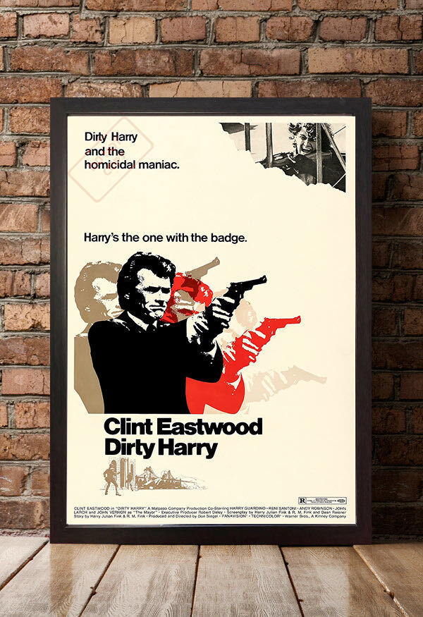 US版ポスター『ダーティハリー』（Dirty Harry）#3★クリント・イーストウッド/ドン・シーゲル/44マグナム_額装イメージ（額は付属しません）