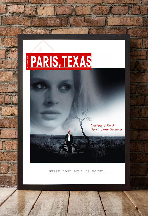 ポスター『パリ、テキサス』 (Paris,Texas) /Lost Love★ナスターシャ・キンスキー/ヴィム・ヴェンダース/ロードムービー/ライ・クーダー_額装イメージ（額は付属しません）