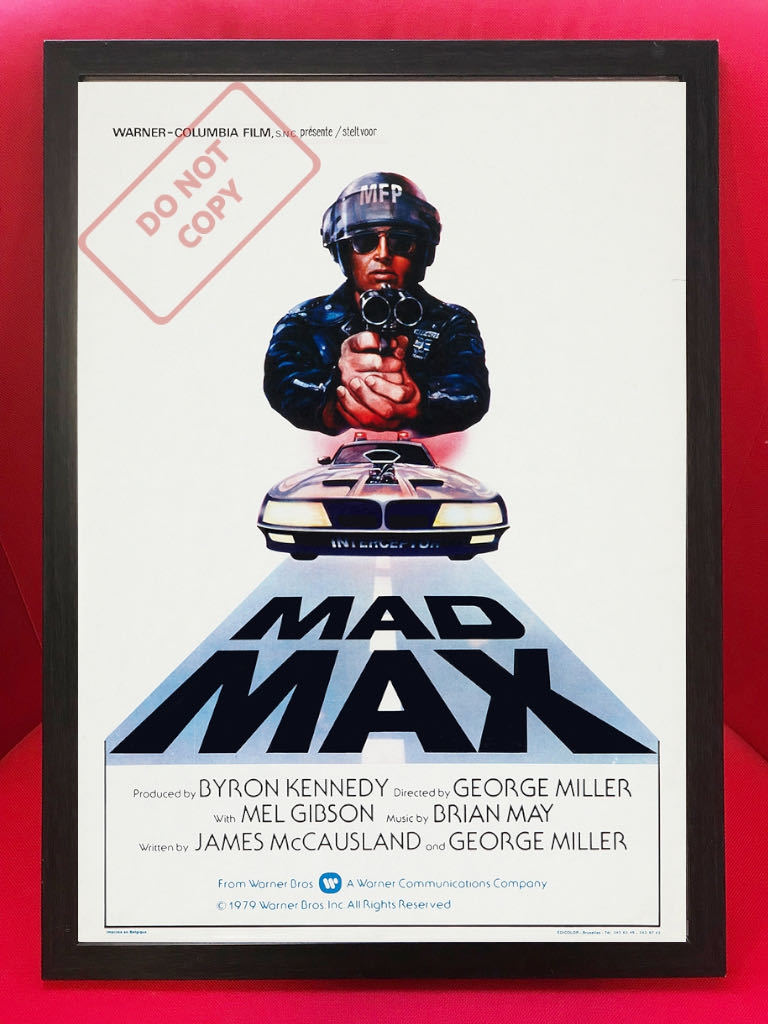 ポスター★マッドマックス（Mad Max）ベルギー版 レアポスター★インターセプター/ファルコンXB/メル・ギブソン_額装イメージ（額は付属しません）