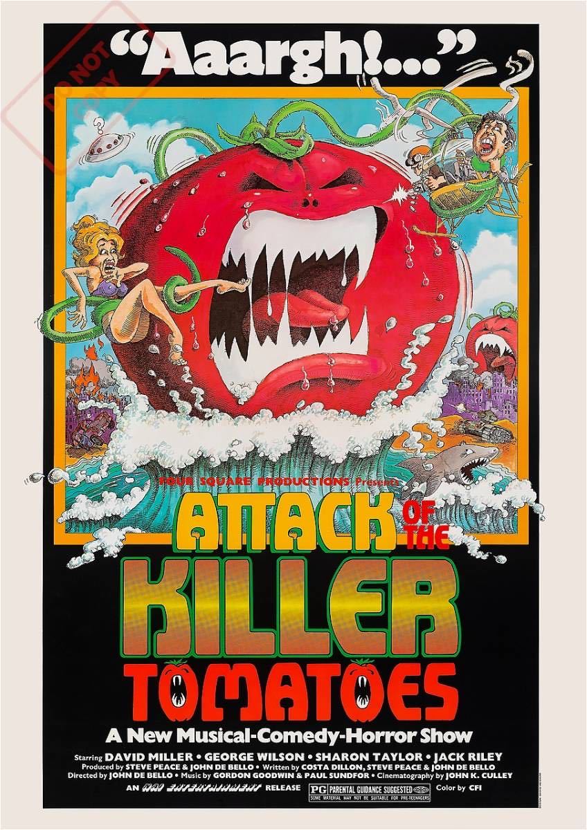 北米版ポスター『アタック・オブ・ザ・キラー・トマト』（Attack of the Killer Tomatoes!）_DO NOT COPYのスタンプは入りません