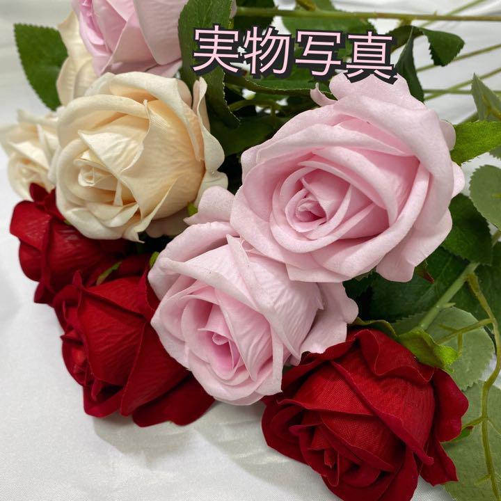  real art flower rose artificial flower rose .. height core ..3 pcs set C cream 