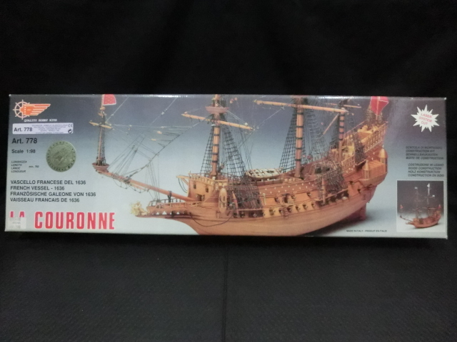 訳あり 未組立品 MANTUA MODEL マンチュアモデル LA COURONNE ラ・クローン 1636 Art.778 1/98 帆船模型_画像1