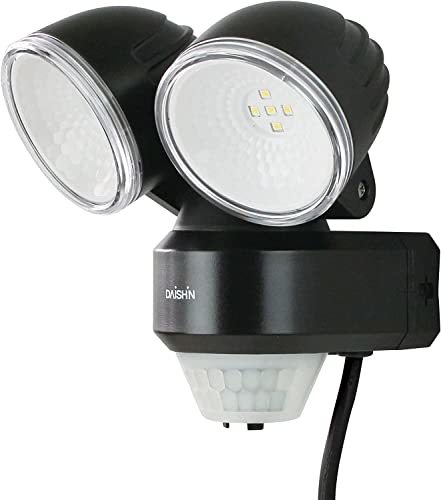 大進 センサーライト 2灯式 DLA-N4T200 AC コンセント 100V LED 人感センサーライト 屋外 外 屋内 室内 防犯ライト ガ_画像6
