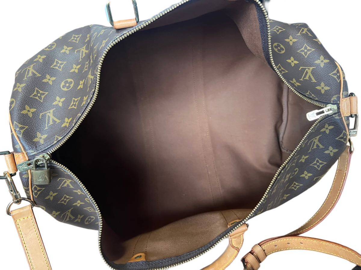 中古 現状品 LOUIS VUITTON 旅行バッグ 鍵なし ルイヴィトン モノグラム キーポル レディース ブラウン_画像8