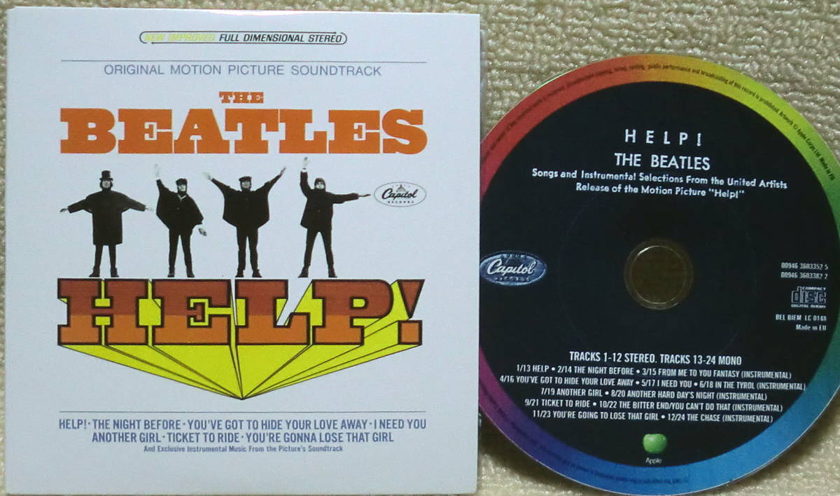 即決！【2点で送料無料】CD＋ジャケもう1点 ビートルズ Beatles Help! US独自仕様 EU盤Capitol Boxのバラ ステレオ＋モノラル音源 紙ジャケ_画像3