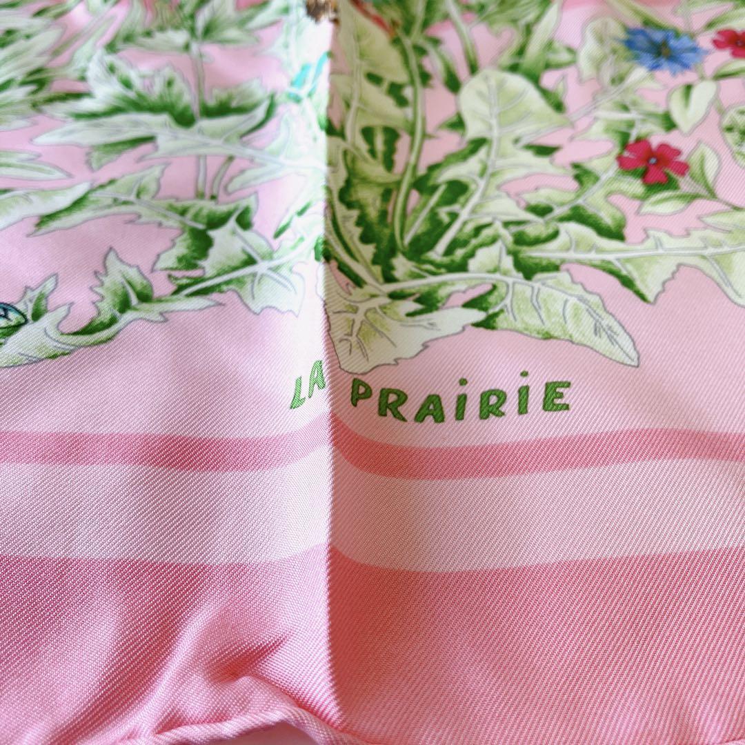 HERMES(エルメス)/ カレ90 LA PRAIRIE 草原 ピンク 緑 /EK HERMES(エルメス)/ カレ90 LA PRAIRIE 草原 ピンク 緑 /EK