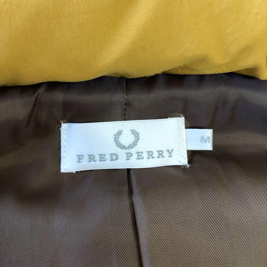 フレッドペリー FRED PERRY フォックスファー　フード付き　ダウンジャケット　レディース　黄色　ローレル(月桂樹　ジャケット_画像6
