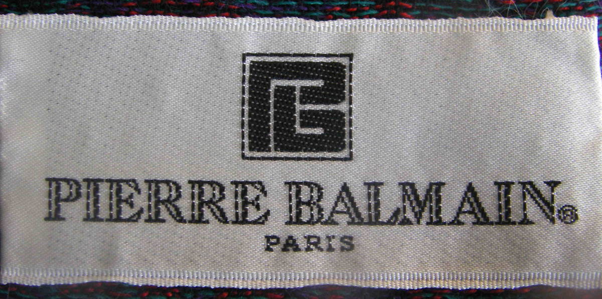  б/у товар *[PIERRE BALMAIN Pierre Balmain очень большой type шарф * muffler 140×140. шерсть 100%]