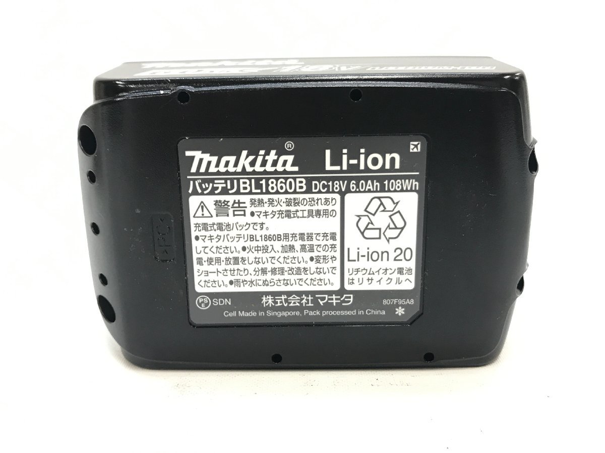 1円～ 未使用品 makita マキタ 18V 6.0Ah 純正リチウムイオンバッテリー BL1860B F12-96_画像7
