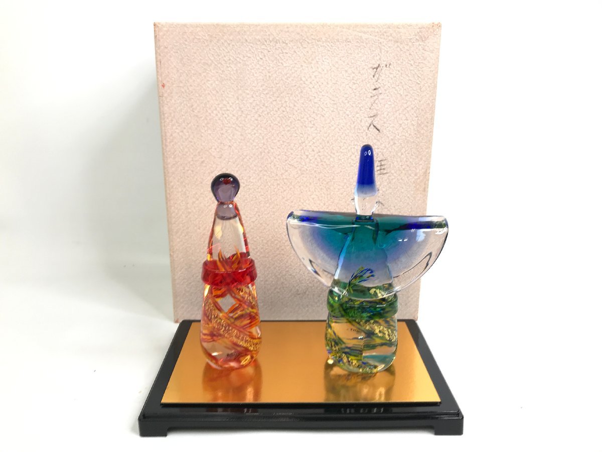 Multi Glass マルティグラス 雛人形 ひな人形 ガラス置物 ハンドメイド F01-16_画像1