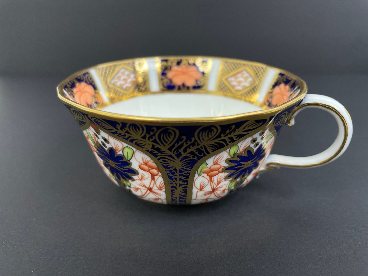 Royal Crown Derby ロイヤルクラウンダービー 金彩 伊万里 ティー カップ＆ソーサー 1912年頃 レトロ アンティーク 陶器 茶器 ② F01-12の画像3