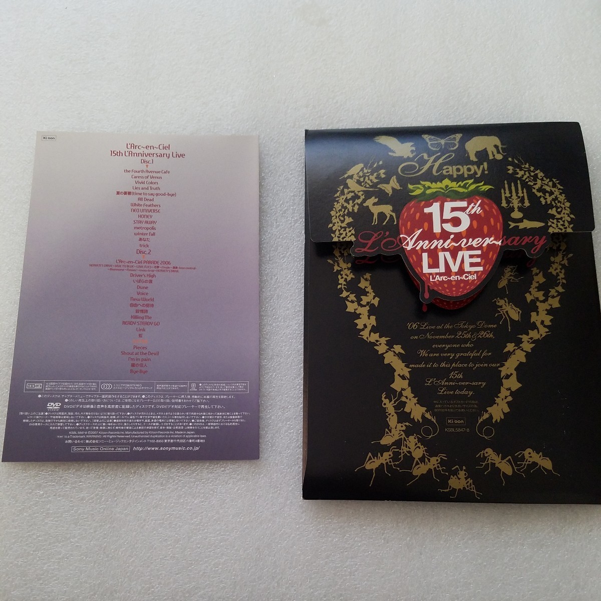 送料無料 L’Arc~en~Ciel DVD【15th L'Anniversary LIVE】初回限定盤2枚組 特典付 ラルクアンシエル HYDE 15周年 ライブ ラニバ 東京ドーム_画像7