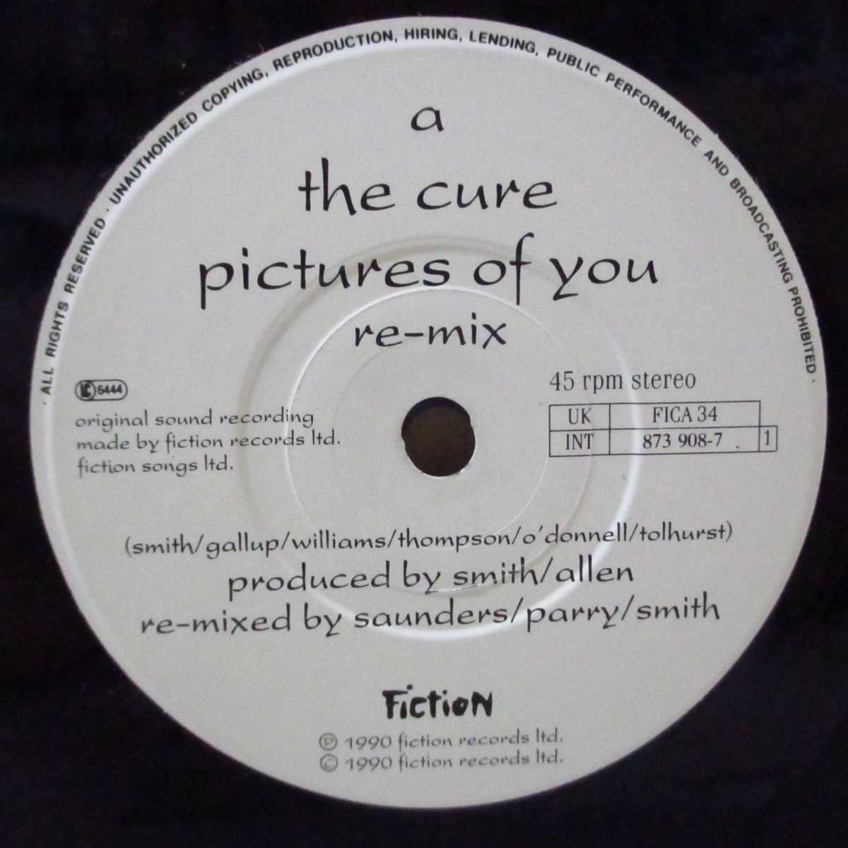 CURE， THE-Pictures Of You - Remix (UK オリジナル・ペーパーラベ 7インチ+グリーン_画像3