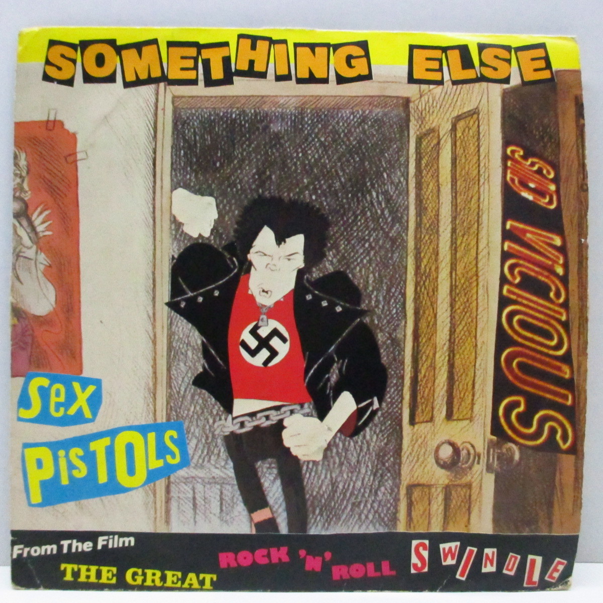 SEX PISTOLS-Something Else (UK \'79 repeated departure [ green labe] Flat center 7+ lustre . paper ja
