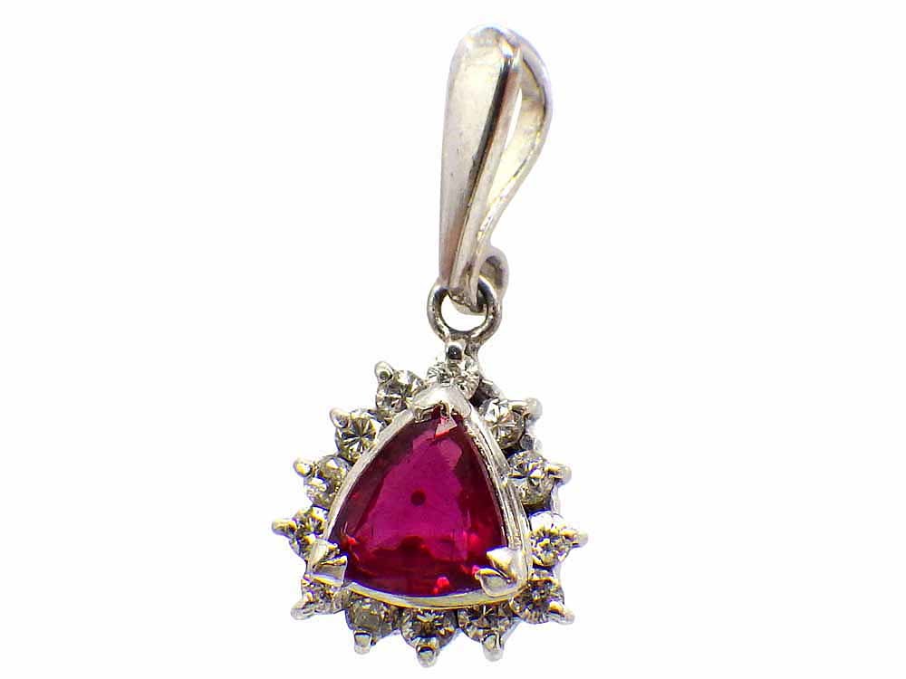【即納】 ルビー ダイヤモンド トップ Pt900 1.2g Jewelry Ruby0.47ct Dia0.15ct Top ルビー