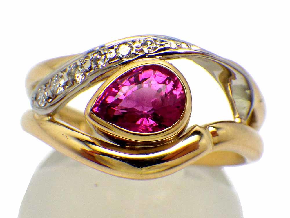 ルビー ダイヤモンドリング K18/Pt900 5.9g 12号 Jewelry Ruby0.80ct Dia0.05ct Ring