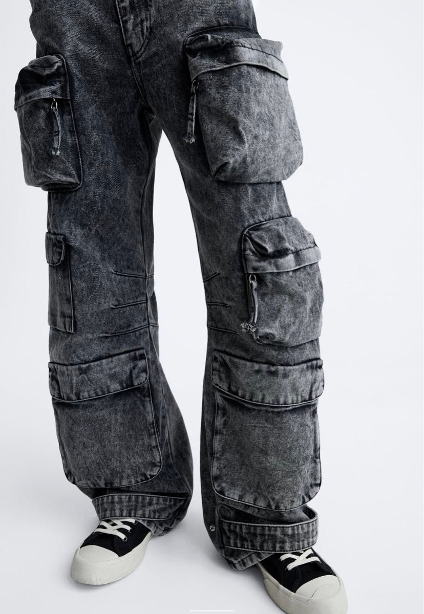 ポケット ユーティリティデニムパンツ EU44 JP 34 ZARA 新品未 ポケット ユーティリティデニムパンツ EU44 JP 34 ZARA 新品未