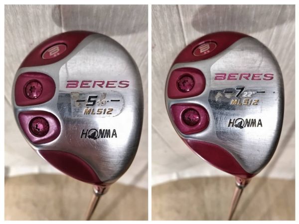 R670-I57-1217 HONMA レディース BERES ML512 フェアウェイウッド 5W,7W シャフト ARMRO UD40 フレックスL 全長約104～105cm 2本セット ⑥_画像2