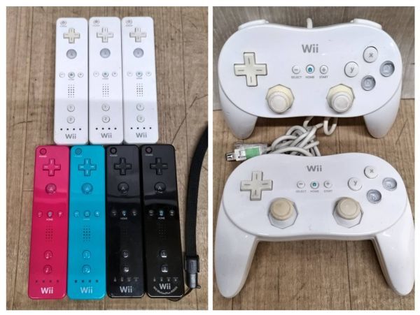 R613-ST7-665 NINTENDO 任天堂 Wii 本体 クロ RVL-001 リモコン×7/コントローラー×2/ヌンチャク×4/ソフト×8本 セット 動作確認済み ⑥_画像4