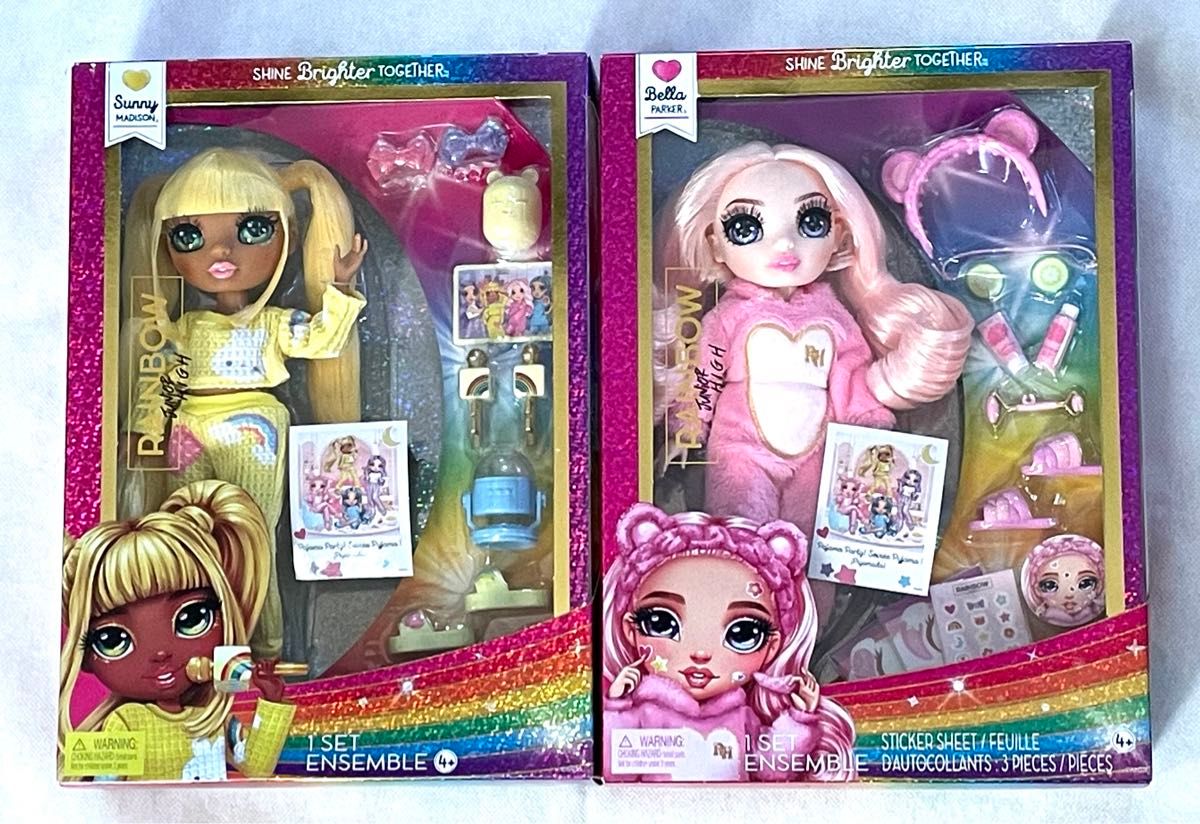 2体セット レインボーハイ ジュニア Jr High PJ Party Sunny (Yellow) & Bella (Pink)