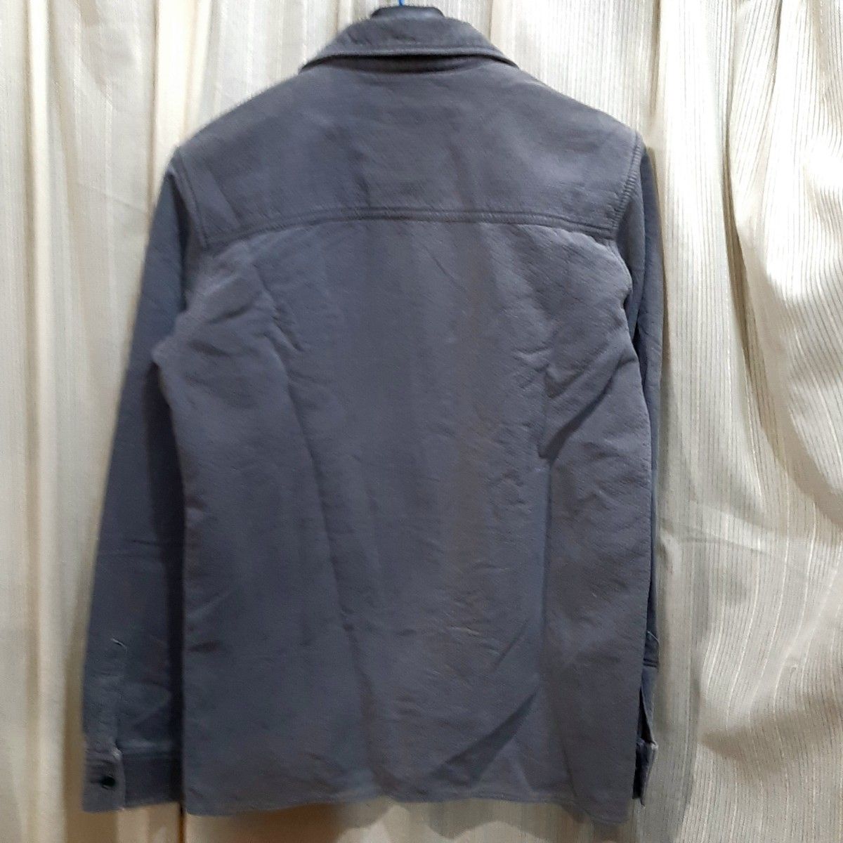 フルカウント シャツ ジャケット メンズ M 大きめ 厚地 グレー 前開き 長袖シャツ はおり 日本製 サイズ38