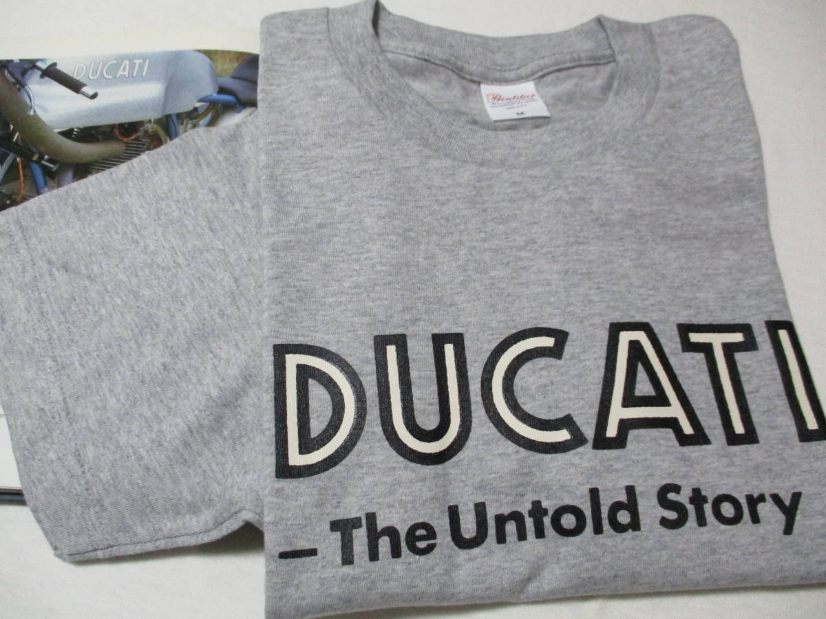 【DUCATI ビンテージロゴ 半袖Tシャツ】希少 ◎杢グレー 半袖Tシャツ 新品 M寸 L寸 検/ドカティ デスモ の画像1