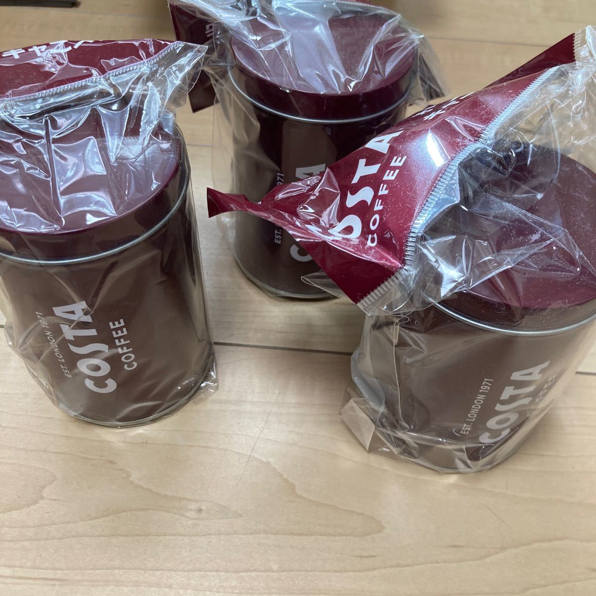 COSTA COFFEE (コスタコーヒー) オリジナル キャニスター缶　３個セット　新品未使用品　非売品_画像1