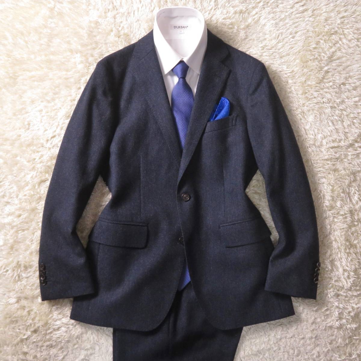 ★美品【極上ツイード！】英国 MOON × blazer's bank.com / メリノラムウール◎セットアップスーツ S W82 本切羽 / ザ・スーツカンパニー_画像1