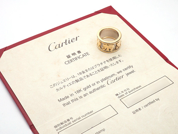 ◆ミウラ◆カルティエ Cartier ファラオン エレファント リング #49 K18YG K18WG 仕上済_画像8