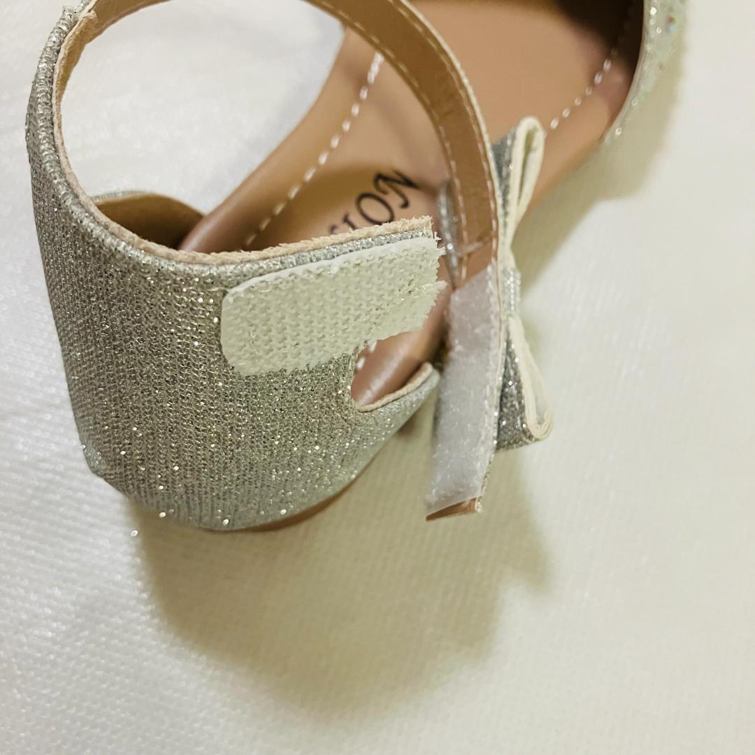 [21.5cm] Kids обувь обувь серебряный презентация свадьба девочка формальный 