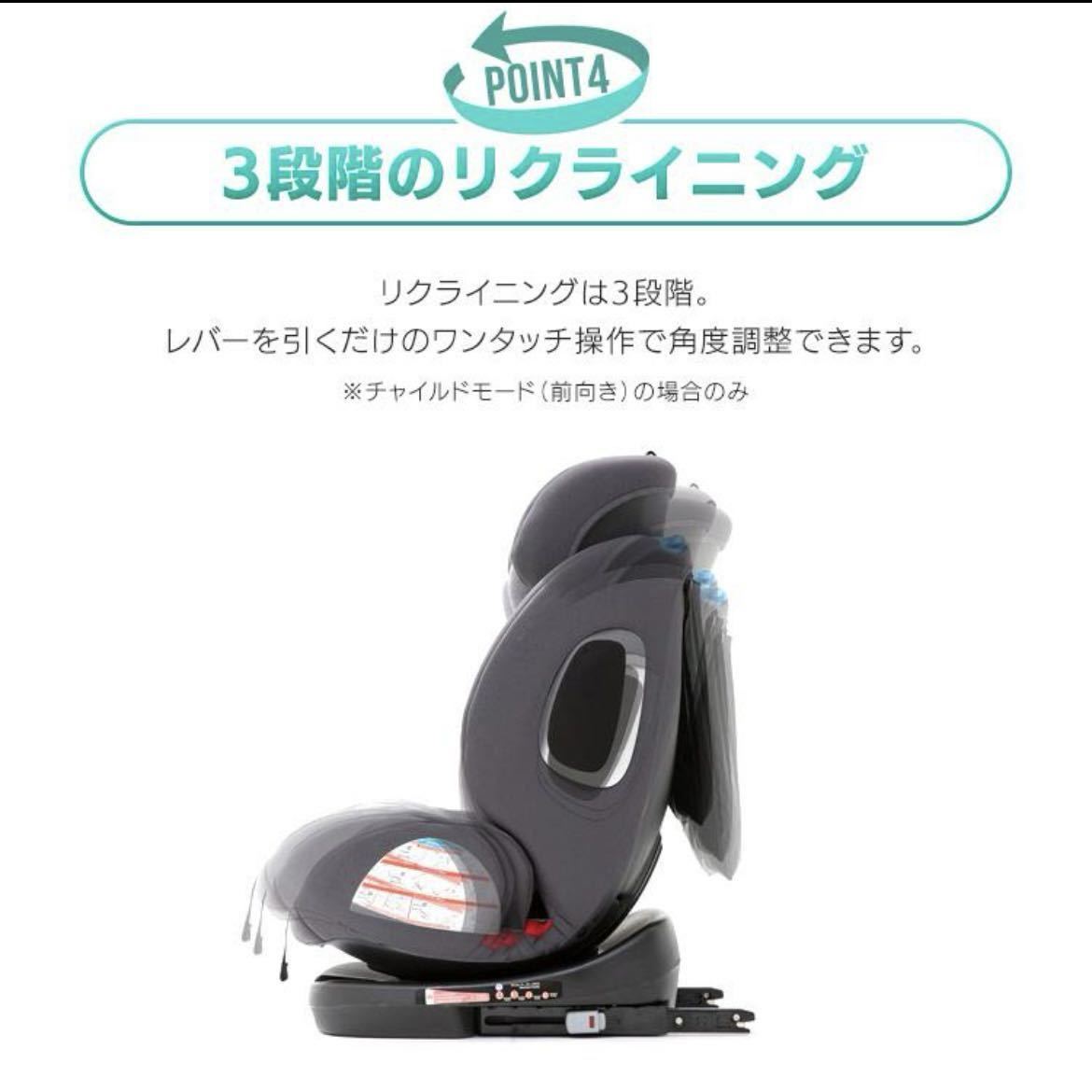 チャイルドシート ISOFIX 新生児 取り付け簡単 ジュニアシート 回転式 新生児 幼児 2歳 3歳 チャイルド＆ジュニアシートPZ 回転式_画像4