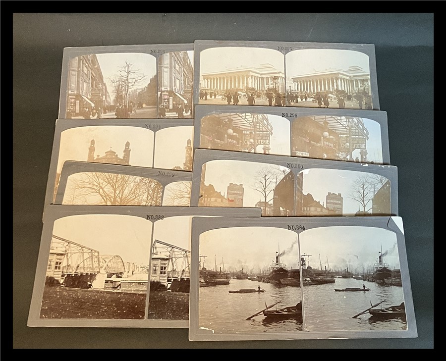 □古写真　彩色ステレオ写真８点まとめて　フランス　パリ　大洪水　八百屋　歴史資料 stereo photo_画像1