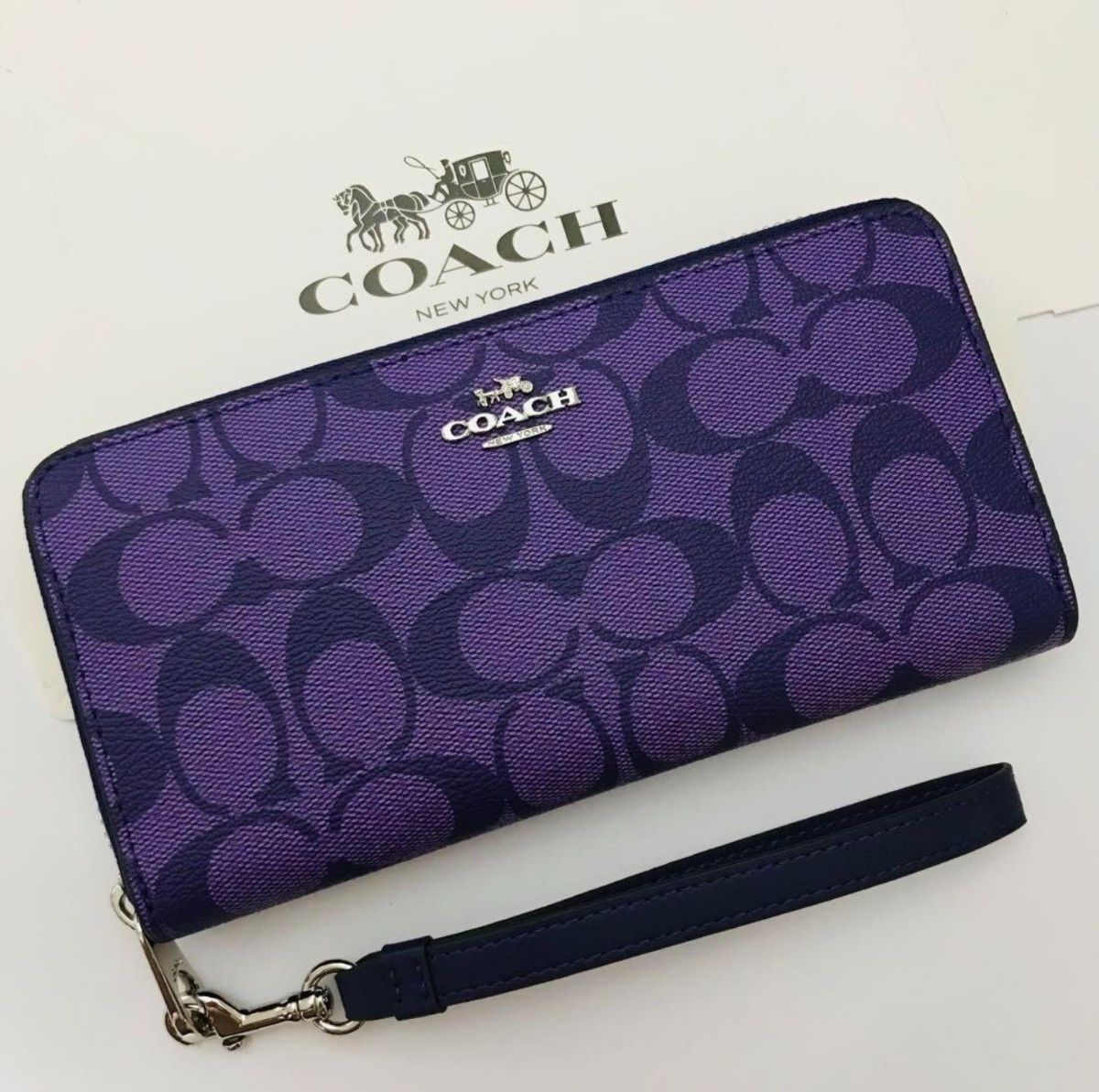 COACHコーチ長財布 レディースのパープル色新品財布｜Yahoo!フリマ（旧