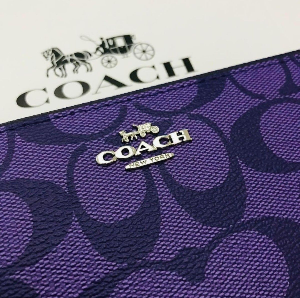 COACHコーチ長財布 レディースのパープル色新品財布｜Yahoo!フリマ（旧