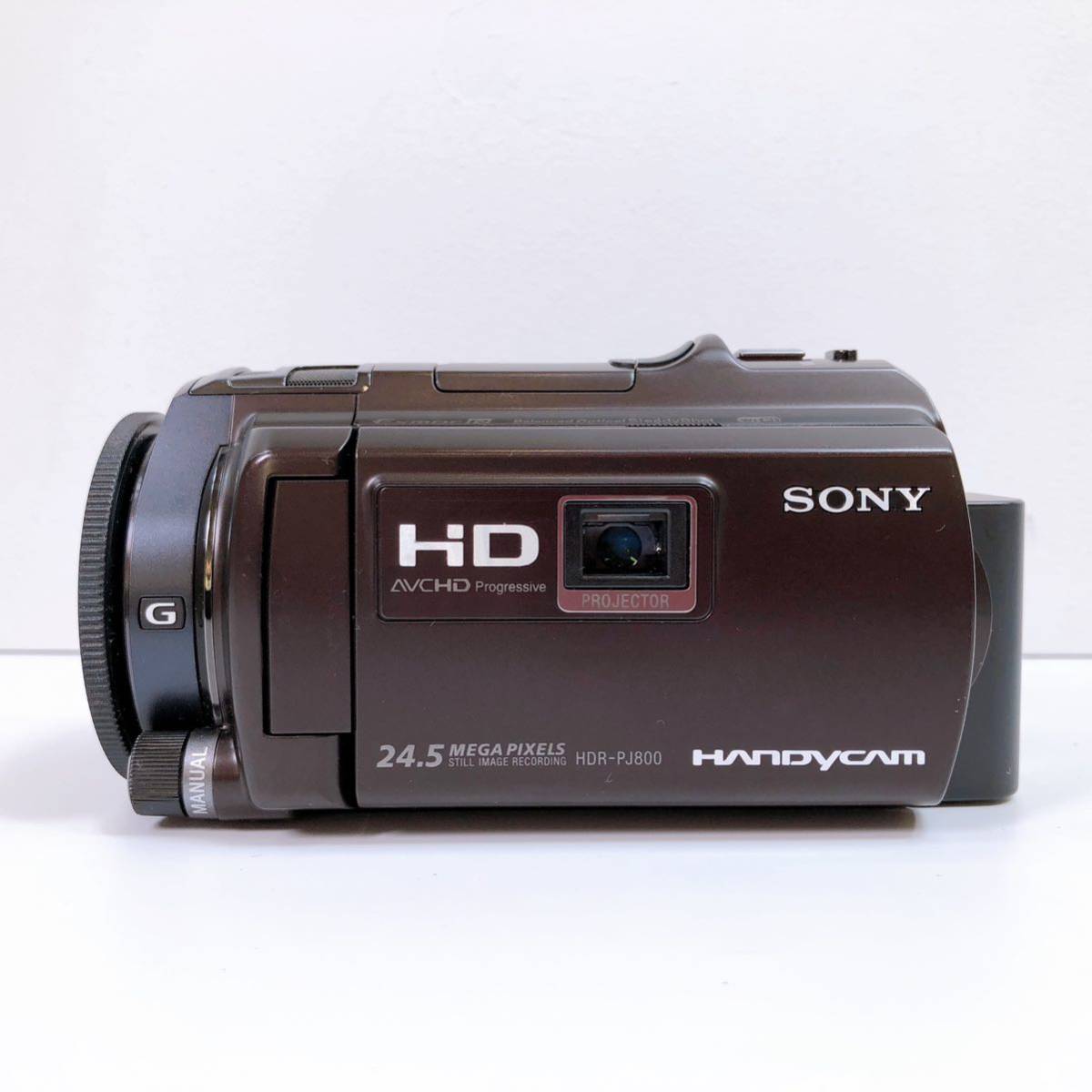 53【中古】SONY HDR-PJ800 HD ソニー ハンディカムデジタルビデオカメラ ブラウン バッテリー2個 充電器 ケース 説明書 通電確認 現状品_画像2