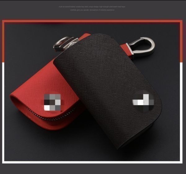  free shipping in feniti for key case red new model high feeling of quality leather smart key case kalabina attaching leather manner business present optimum 