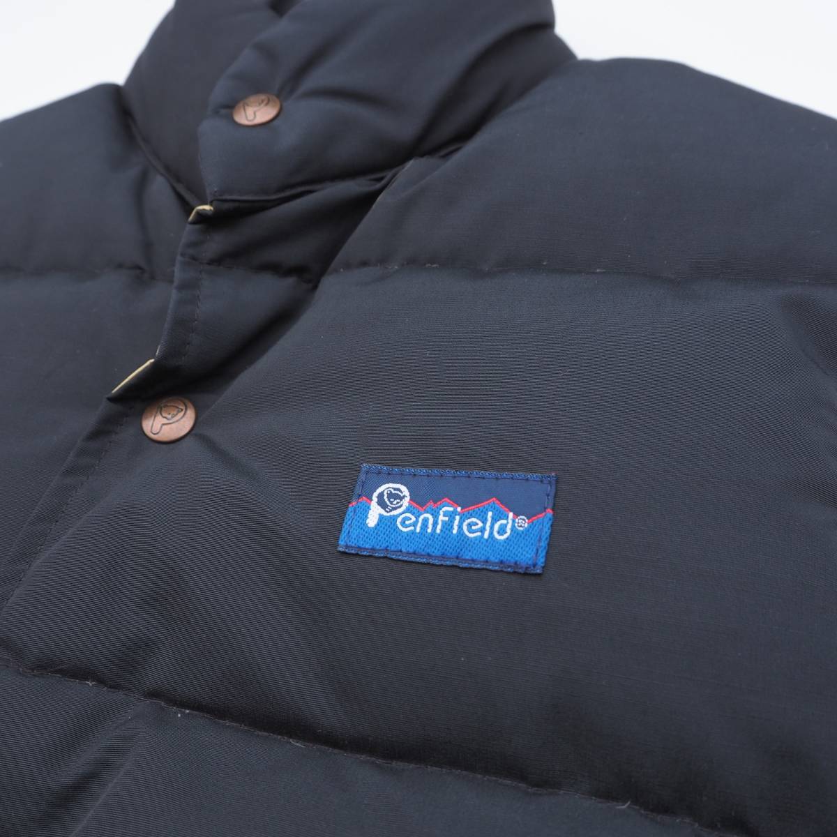 90s USA製 Penfield ダウンベスト アメリカ製 ビンテージ アウター 黒ｘ ベージュ ペンフィールド_画像1