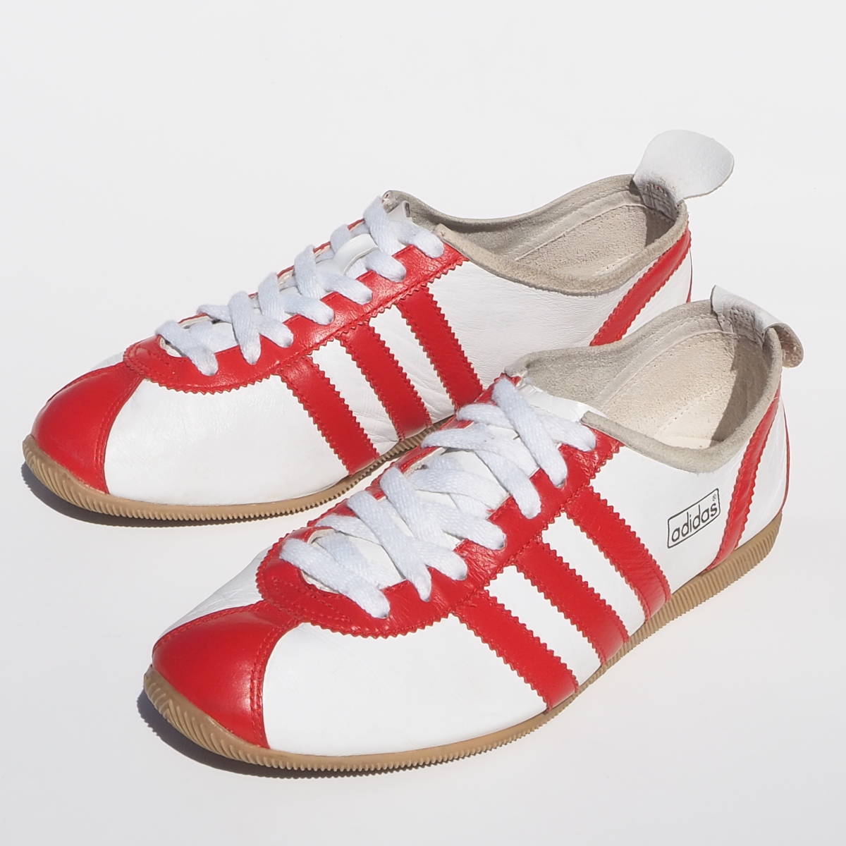 美品!! US 9 1/2・27.5㎝ 限定 2002年製 adidas JAPAN 赤x白 レザー 天然皮革 日本限定モデル_画像2