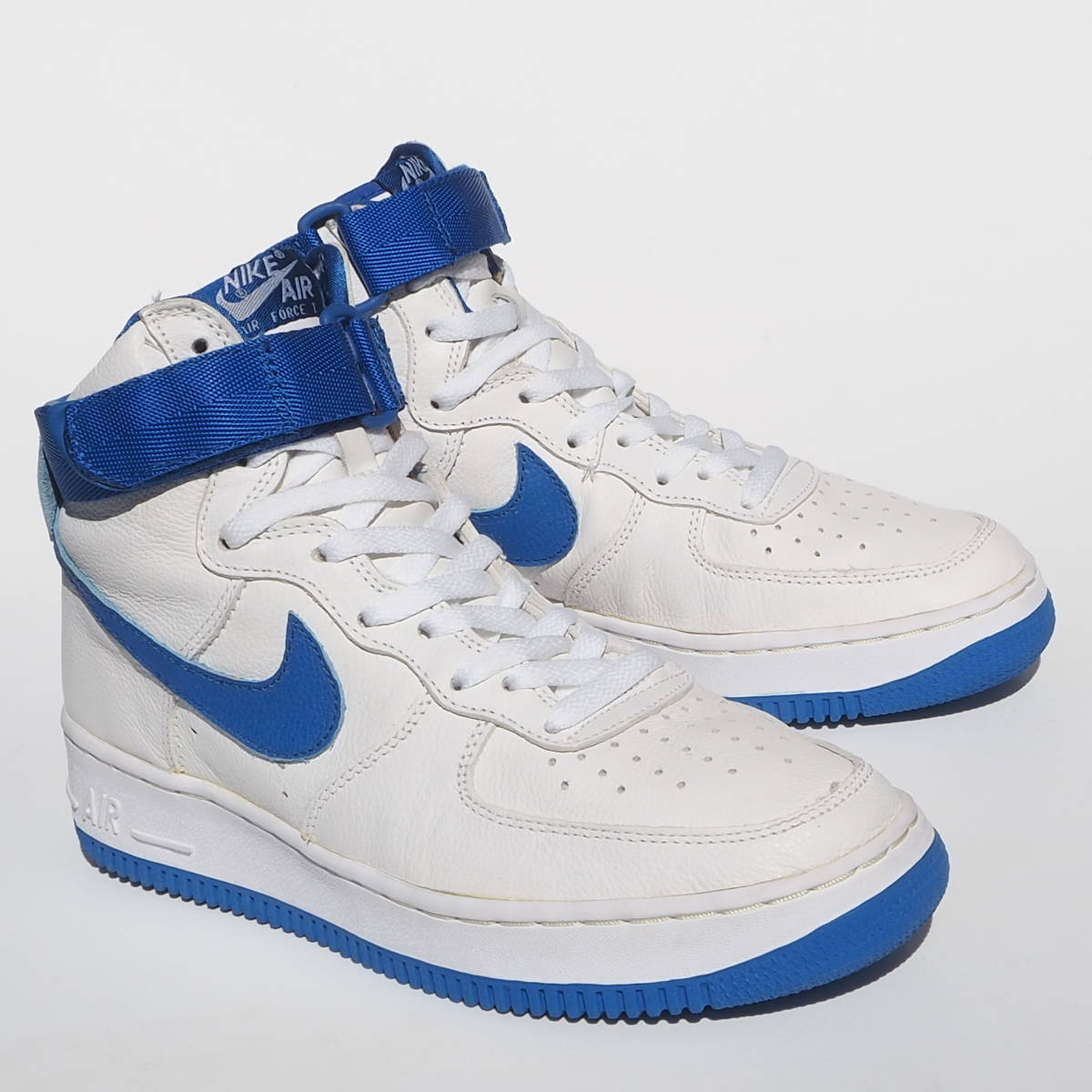 美品 US 7.5 / 25.5cm 2001製 NIKE AIR FORCE 1 HI 白ｘ青 エアフォース1 AF1 y2kの画像1